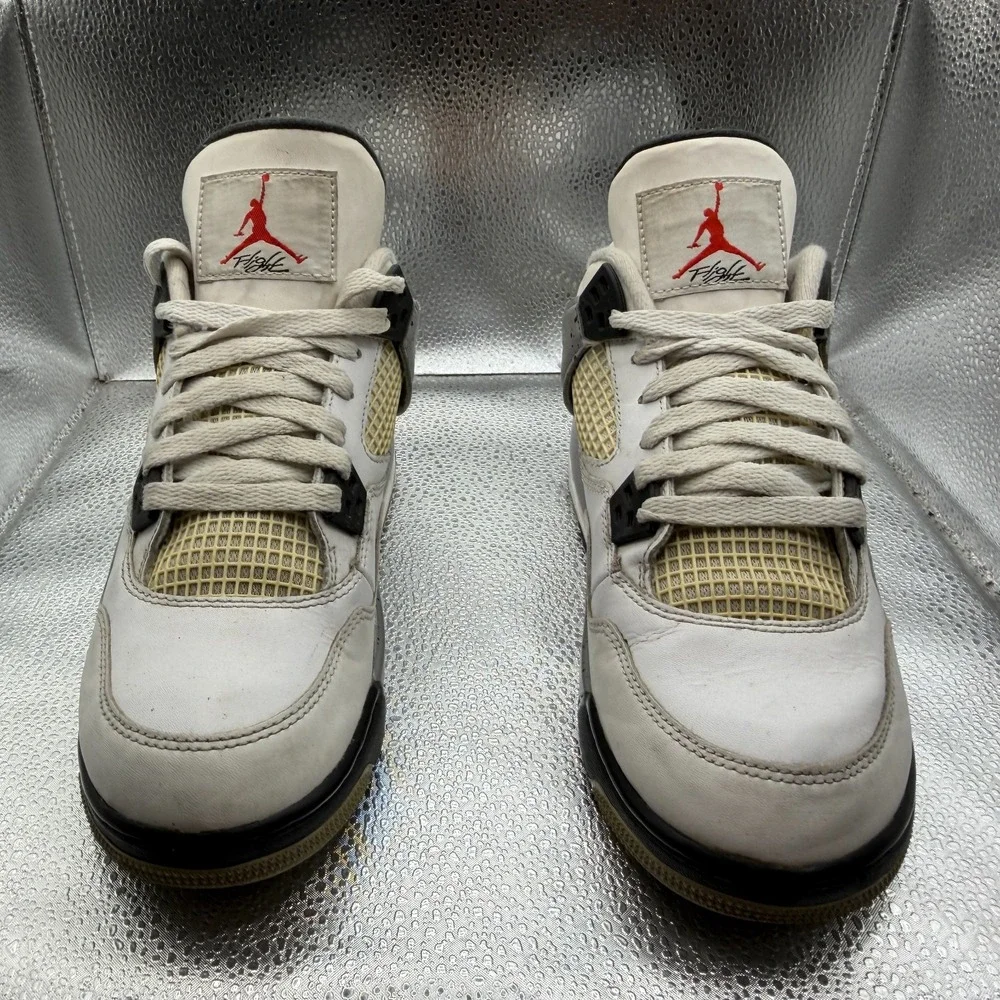 Size 6Y Nike Air‎ Jordan 4 Retro White Cement Youth Sneaker Shoes 836016-192